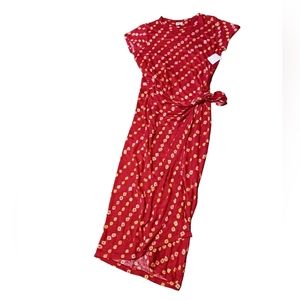 Polo Denim & Supply Red Dress w/ Yellow Accents 100% Linen Ladies Medium NWT